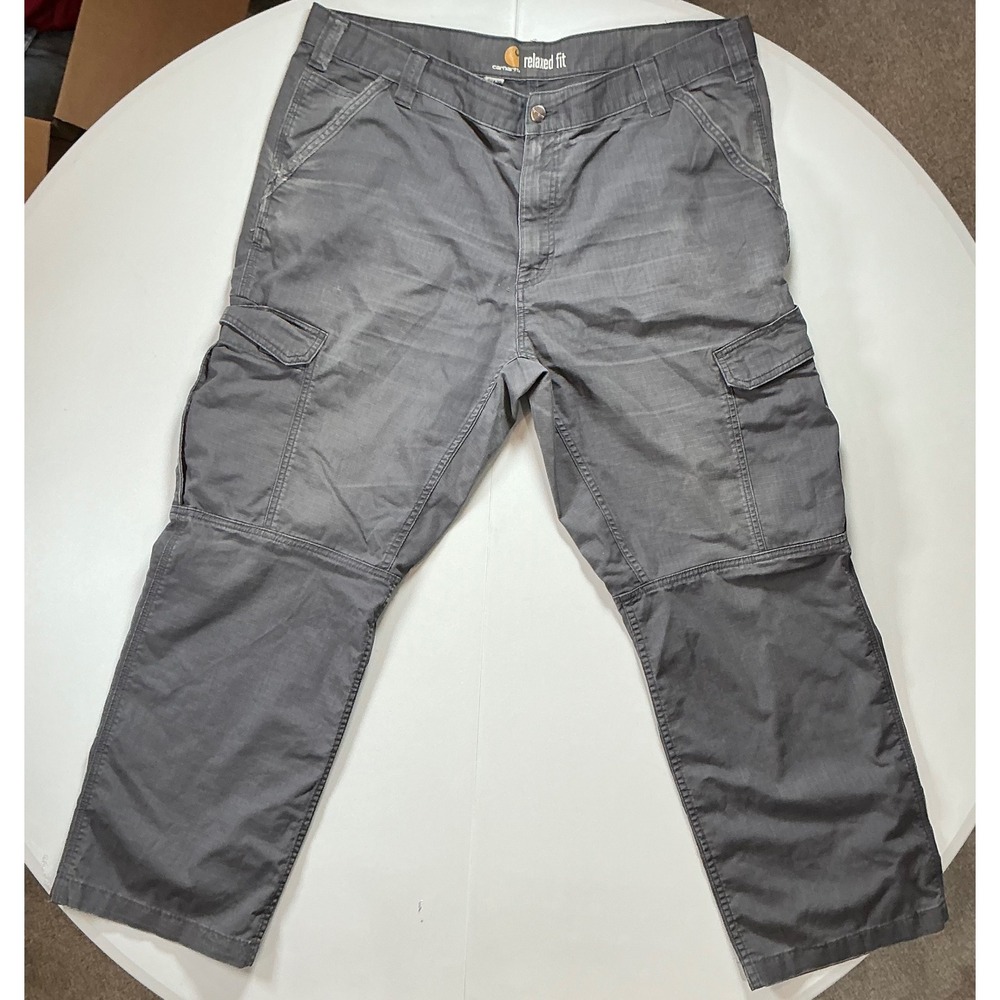 Carhartt Cargo Pants Mens 40x30 Grey Relaxed Fit Ripstop Workwear Utility